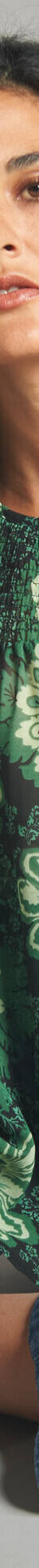Blouse en voile, imprimée (noir / vert) Blouse en voile, imprimée (noir / vert)